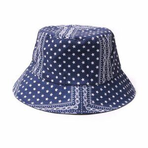 Bucket Hat - Navy Blue - Stars & Paisley Print -Small/Med - Unisex- NWT